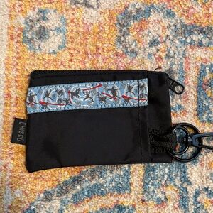 Vintage 90s Chisco small zip travel wallet with key ring and hook